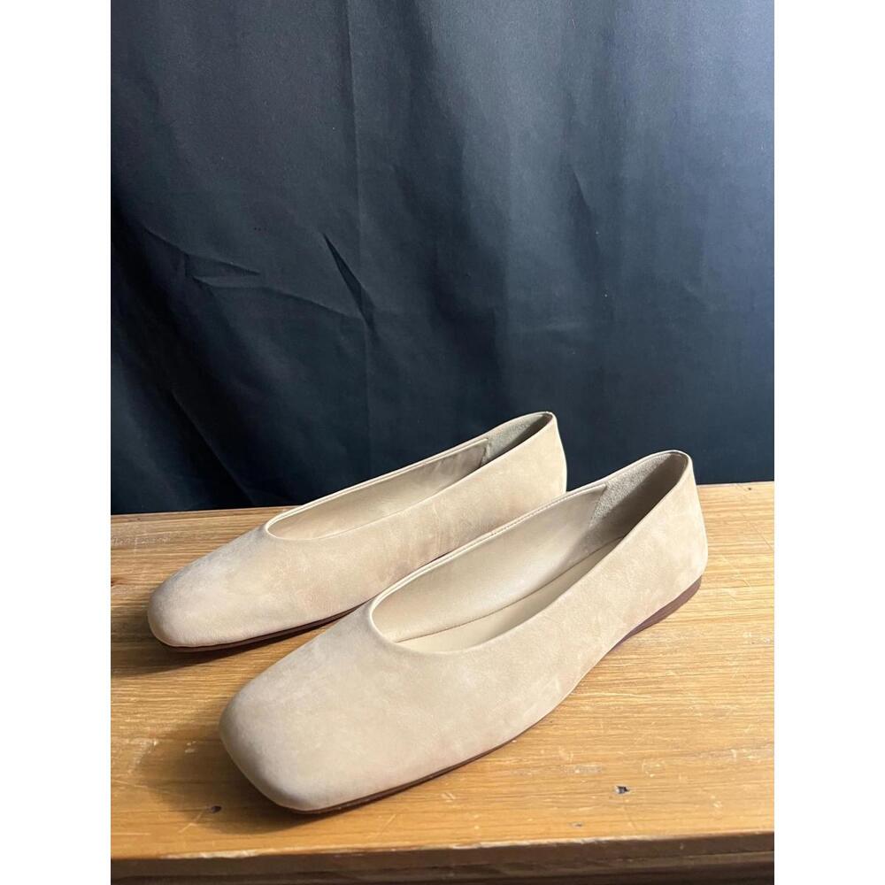 NWOB Vince "Leah" 9MM Suede Ballet Flats US SZ 11M EUR 42 COLOR-BLONDE NEW $275